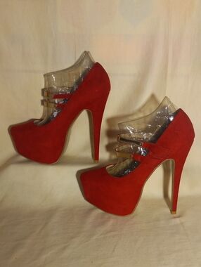 Lilian Red Platform Mary Jane High Heels - Women Shoes